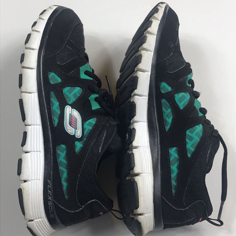 Skechers Sn 11667 Color Codebkaq Leather Textile Woman Shoes Size 8